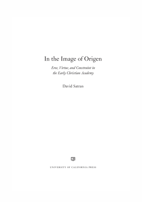 Cover image for book In the Image of Origen