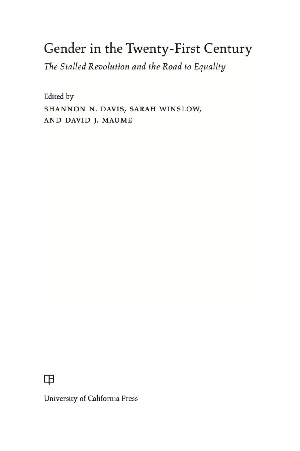 Page Fidelity Gender in the Twenty-First Century; $38.79
