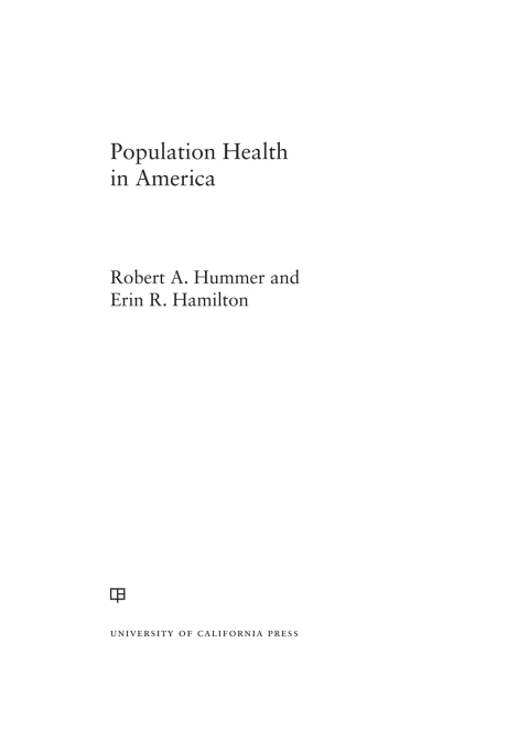 Cover image for book Population Health in America