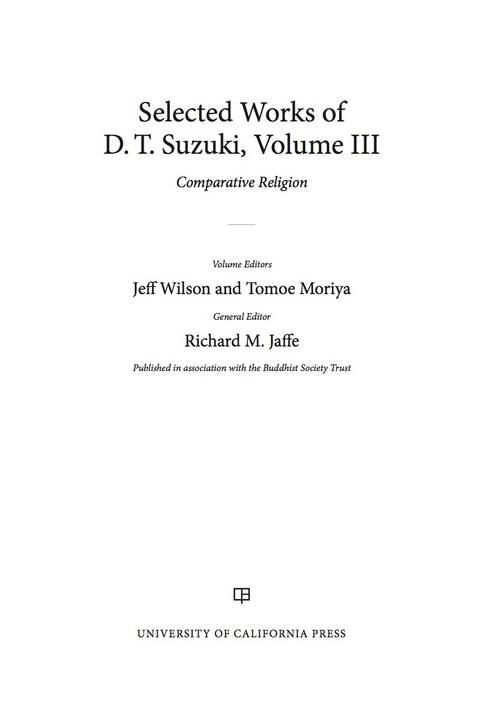 Cover image for book Selected Works of D.T. Suzuki, Volume III