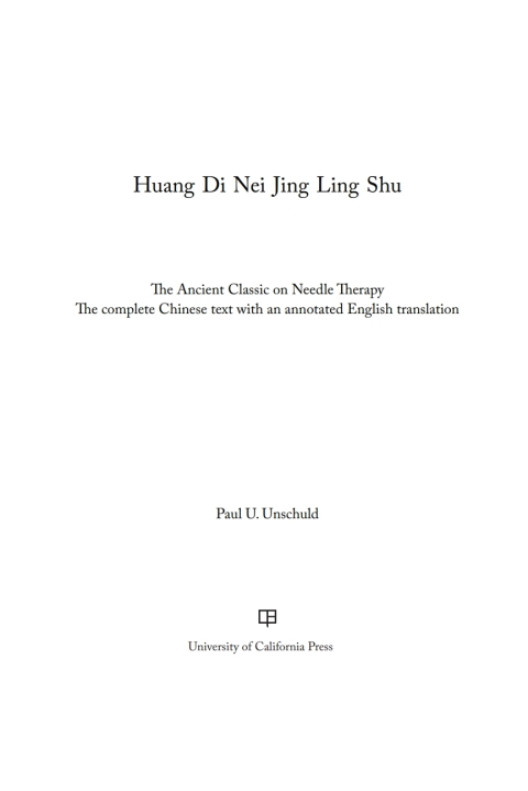 Cover image for book Huang Di Nei Jing Ling Shu