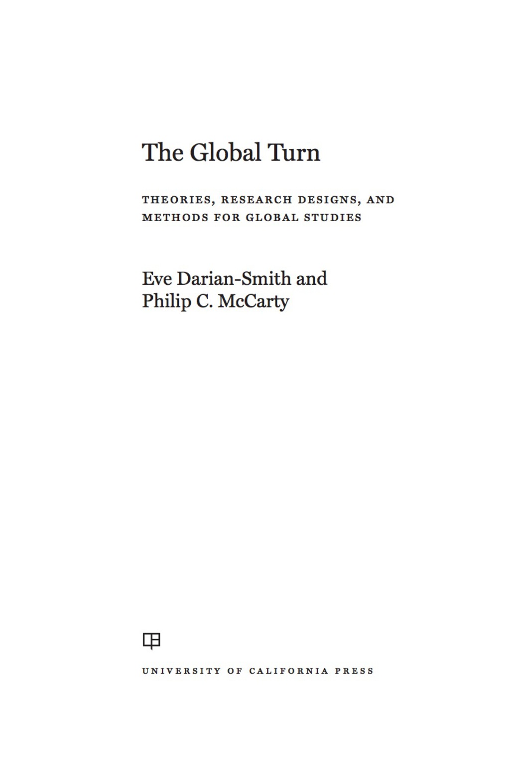 Page Fidelity The Global Turn; $23.25