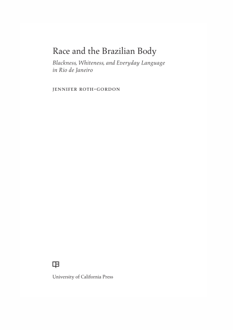 Cover image for book Race and the Brazilian Body