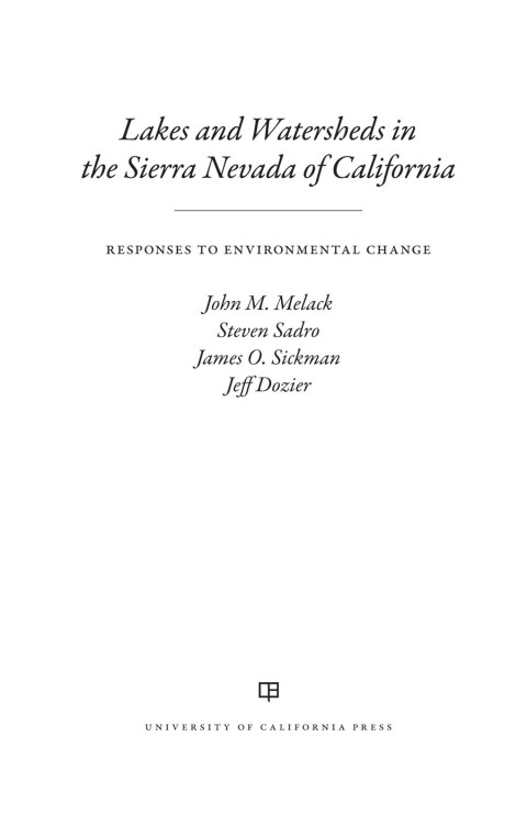 Cover image for book Lakes and Watersheds in the Sierra Nevada of California