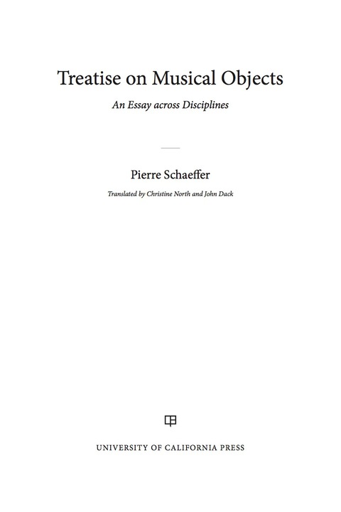 Cover image for book Treatise on Musical Objects