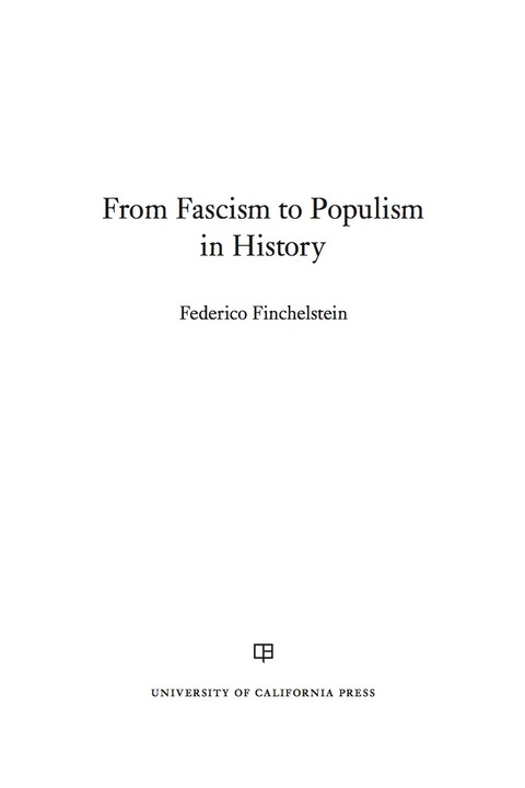 Cover image for book From Fascism to Populism in History