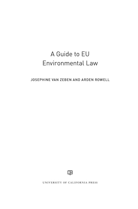 Cover image for book A Guide to EU Environmental Law