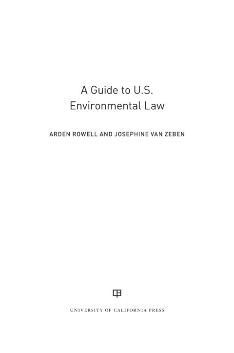 Cover image for book A Guide to U.S. Environmental Law