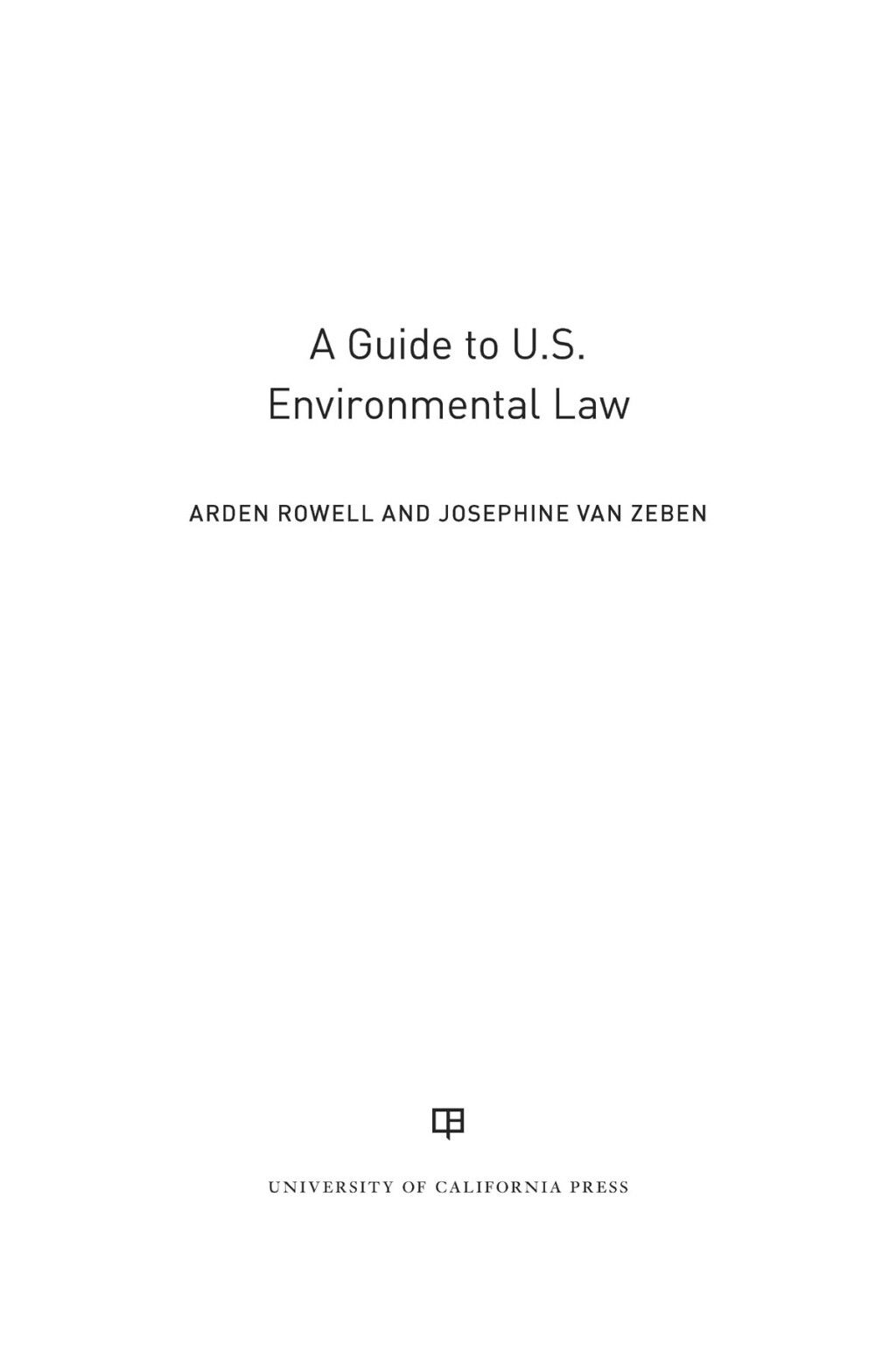 Reflowable A Guide to U.S. Environmental Law; $16.59