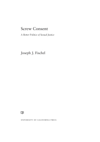 Cover image: Screw Consent 1st edition 9780520295414