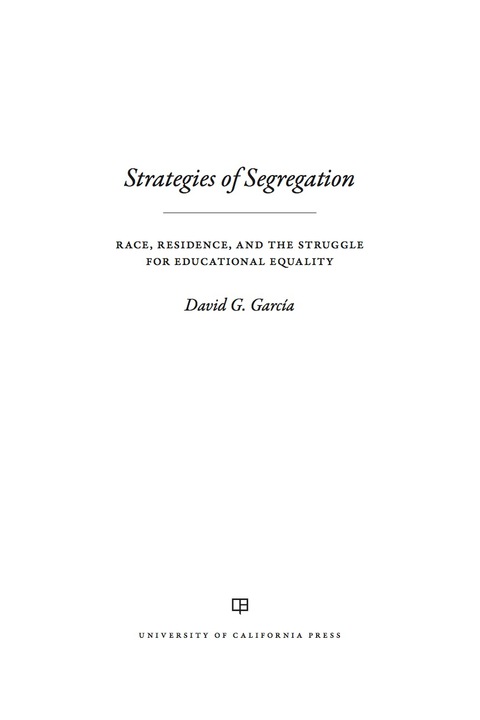 Cover image for book Strategies of Segregation
