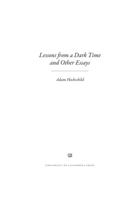 Cover image for book Lessons from a Dark Time and Other Essays