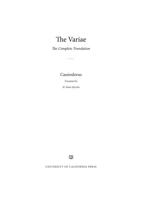 Cover image for book The Variae