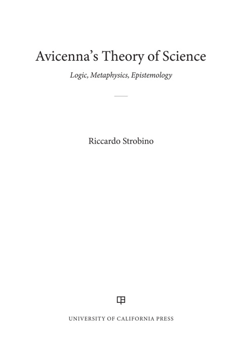 Cover image for book Avicenna's Theory of Science
