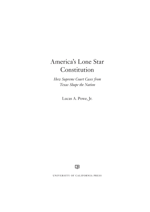 Cover image for book America's Lone Star Constitution