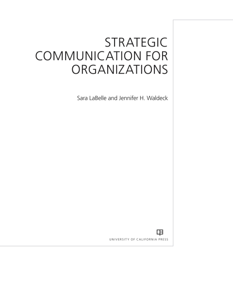Cover image for book Strategic Communication for Organizations
