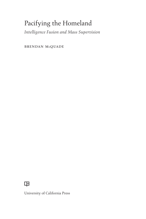 Cover image for book Pacifying the Homeland