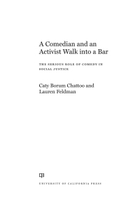 Cover image: A Comedian and an Activist Walk into a Bar 1st edition 9780520299771
