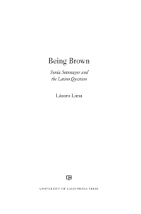 Cover image: Being Brown 1st edition 9780520300880