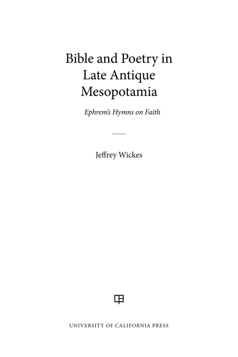 Cover image for book Bible and Poetry in Late Antique Mesopotamia