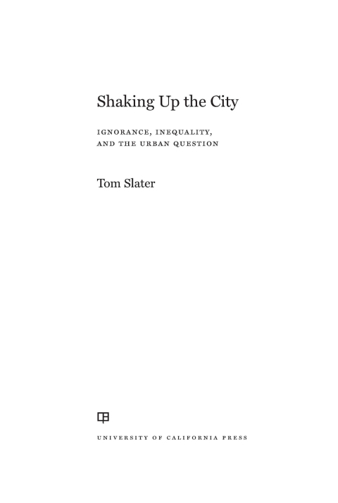 Cover image for book Shaking Up the City