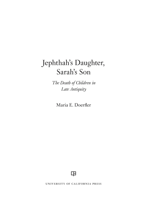 Cover image for book Jephthah’s Daughter, Sarah’s Son