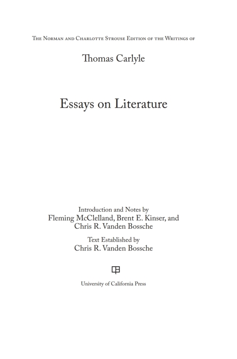 Cover image for book Essays on Literature