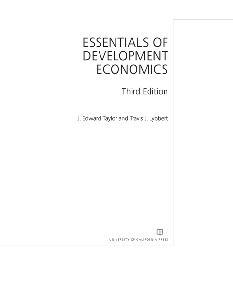 Cover image for book Essentials of Development Economics