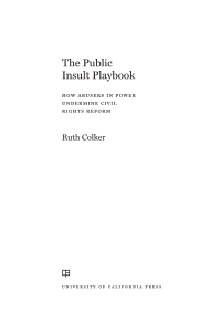 Cover image: The Public Insult Playbook 1st edition 9780520343818