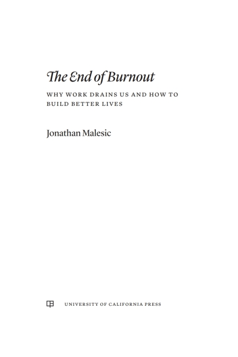 Cover image for book The End of Burnout