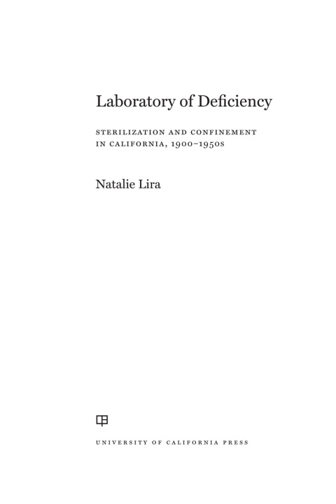 Cover image for book Laboratory of Deficiency