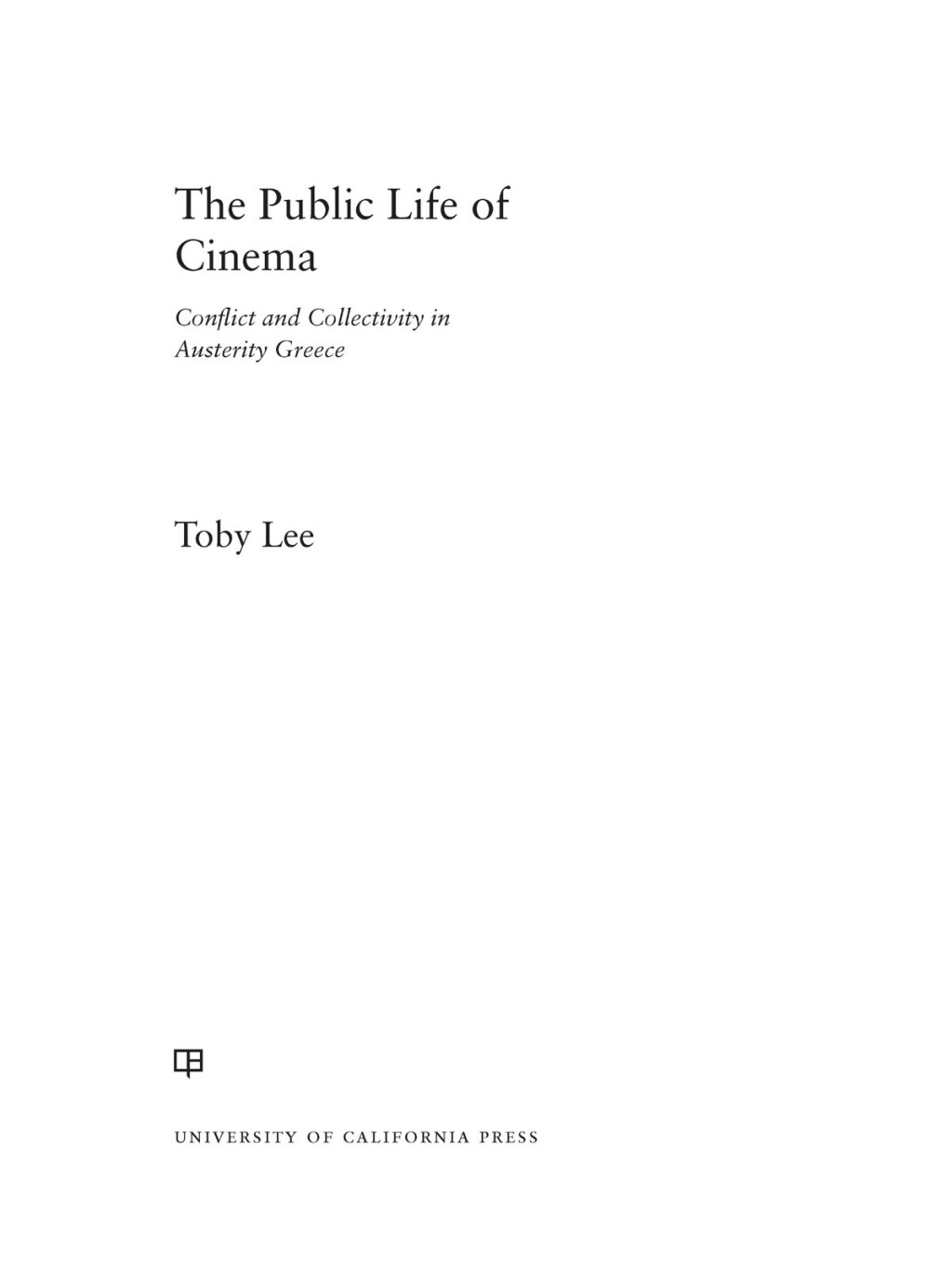 Reflowable The Public Life of Cinema; $33.24
