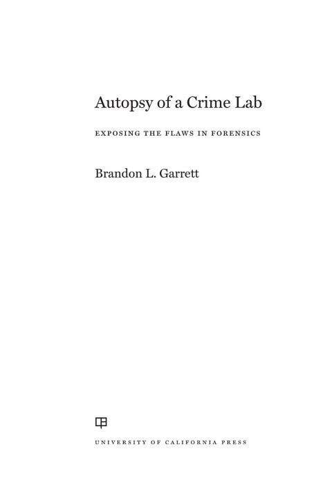 Cover image for book Autopsy of a Crime Lab