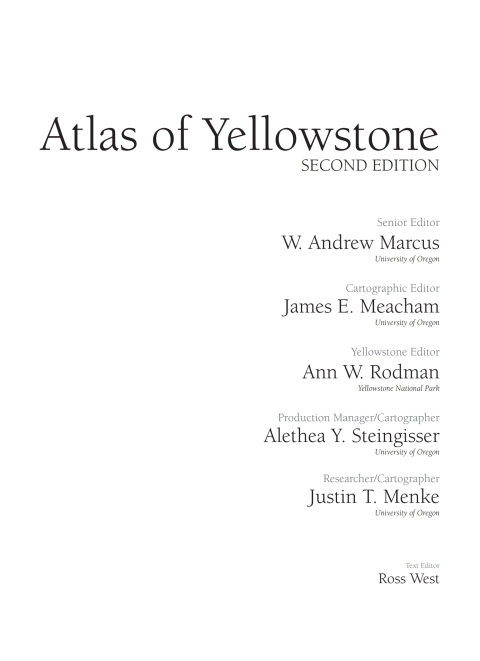 Cover image for book Atlas of Yellowstone