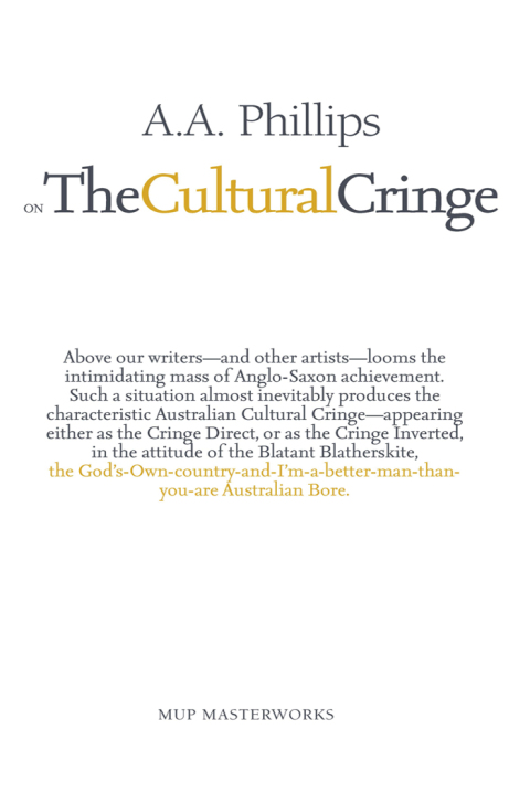 Cover image for book On The Cultural Cringe