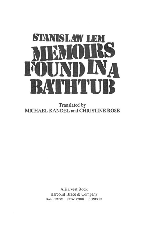 Cover image for book Memoirs Found in a Bathtub
