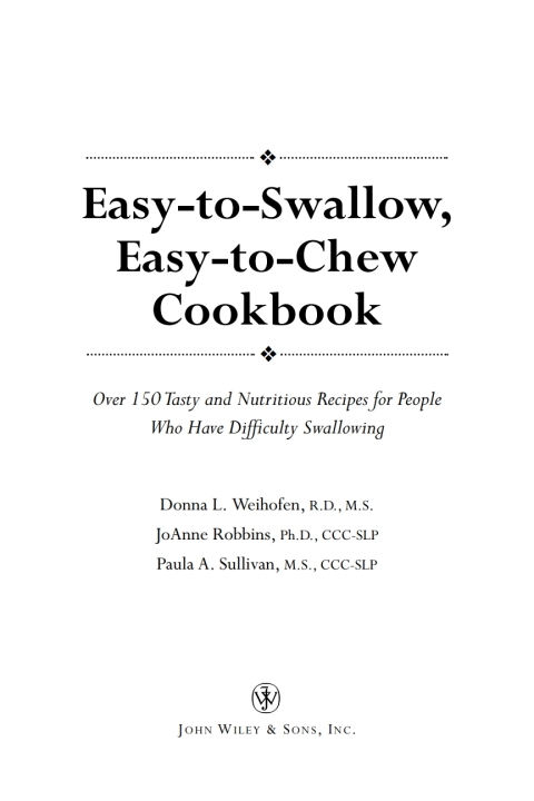 Cover image for book Easy-To-Swallow, Easy-To-Chew Cookbook