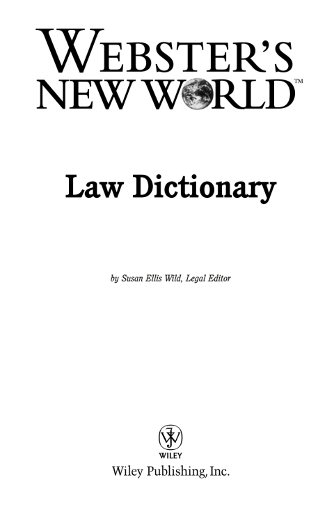 Cover image for book Webster's New World Law Dictionary