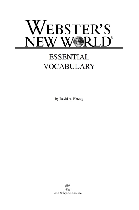 Cover image for book Webster's New World Essential Vocabulary