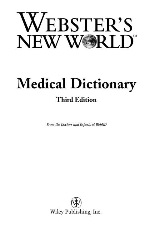 Cover image for book Webster's New World Medical Dictionary, 3rd Edition