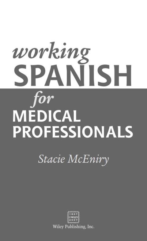 Cover image for book Working Spanish For Medical Professionals