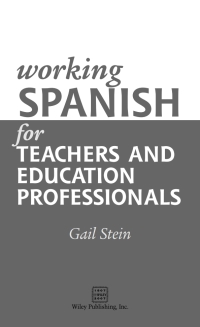 Cover image: Working Spanish For Teachers And Education Professionals 9780470095232