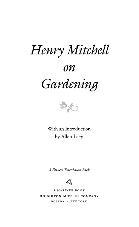 Cover image for book Henry Mitchell on Gardening