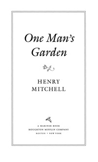 Cover image: One Man's Garden 9780395957691