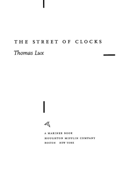 Cover image for book The Street of Clocks