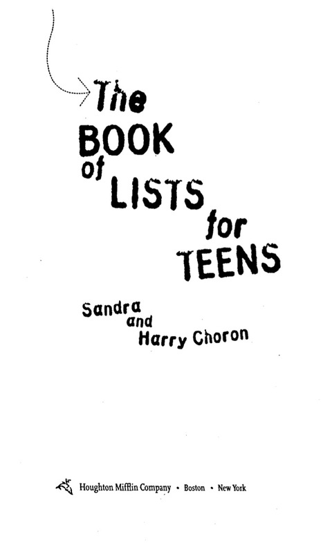 Cover image for book The Book of Lists for Teens