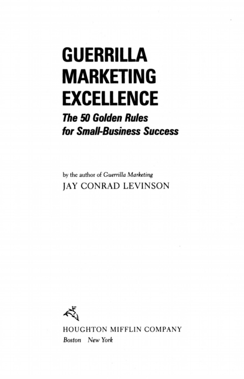 Cover image for book Guerrilla Marketing Excellence
