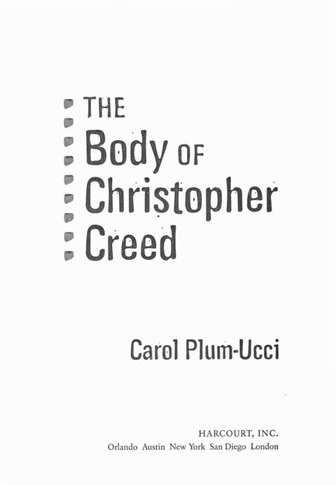 Cover image for book The Body of Christopher Creed