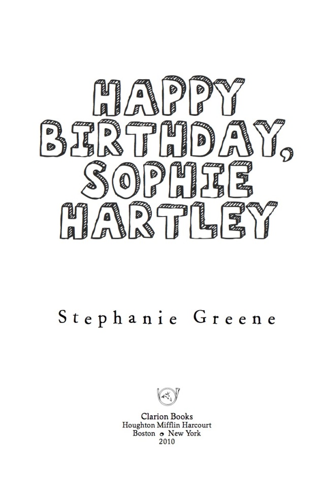 Happy Birthday, Sophie Hartley