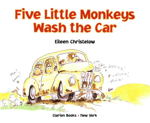 Cover image for book Five Little Monkeys Wash the Car